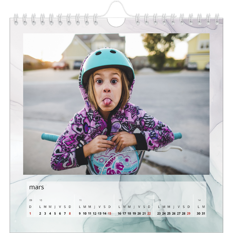 Effet marbre color Calendrier photo square Effet marbre color Calendrier photo square